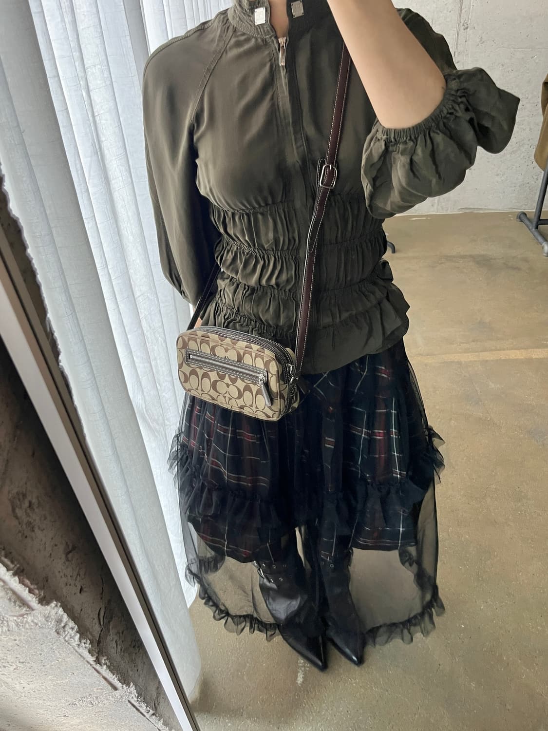 시스루 튤 스커트 블랙 상품이미지3