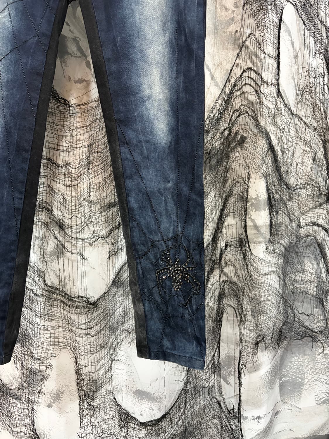 Y2K cubic spiderweb washing tie dye pant 상품이미지8