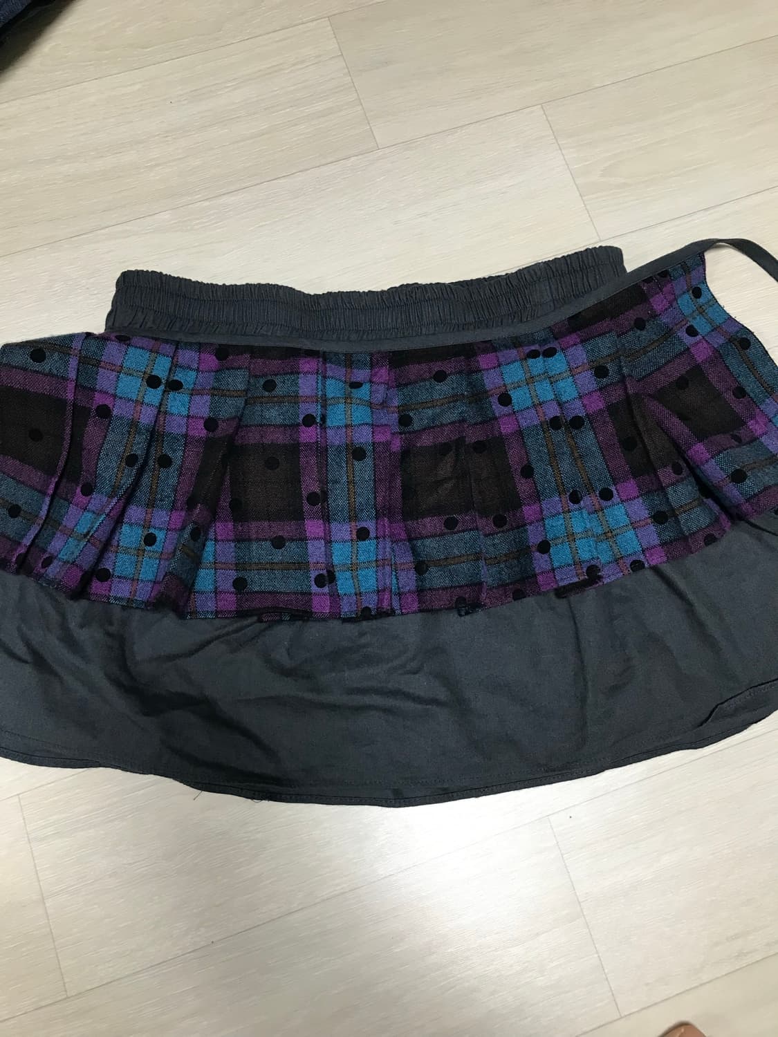 오헤시오 투웨이 체크스커트 차콜  상품이미지3