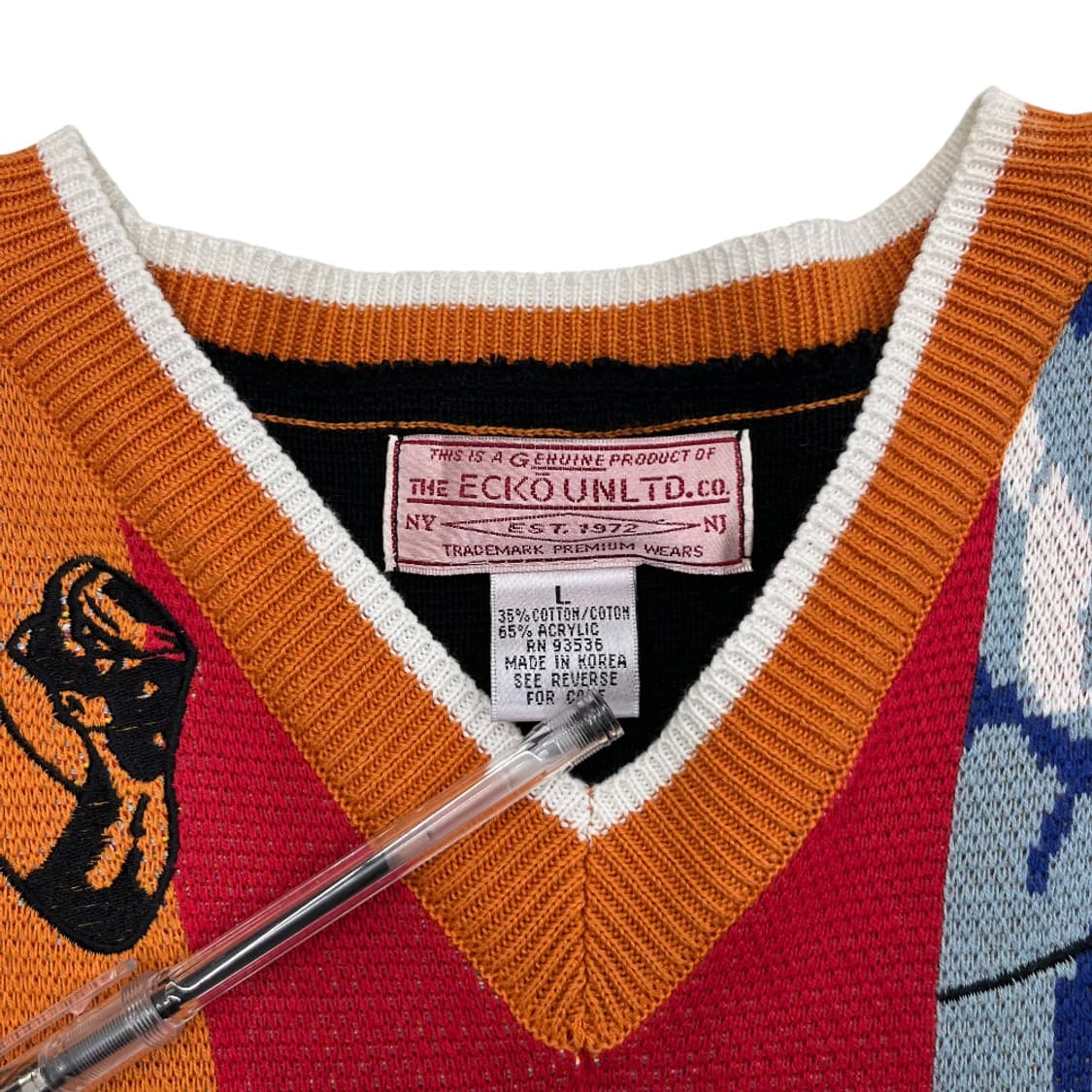 90s 에코 무하마드 알리 니트 베스트 L 상품이미지5
