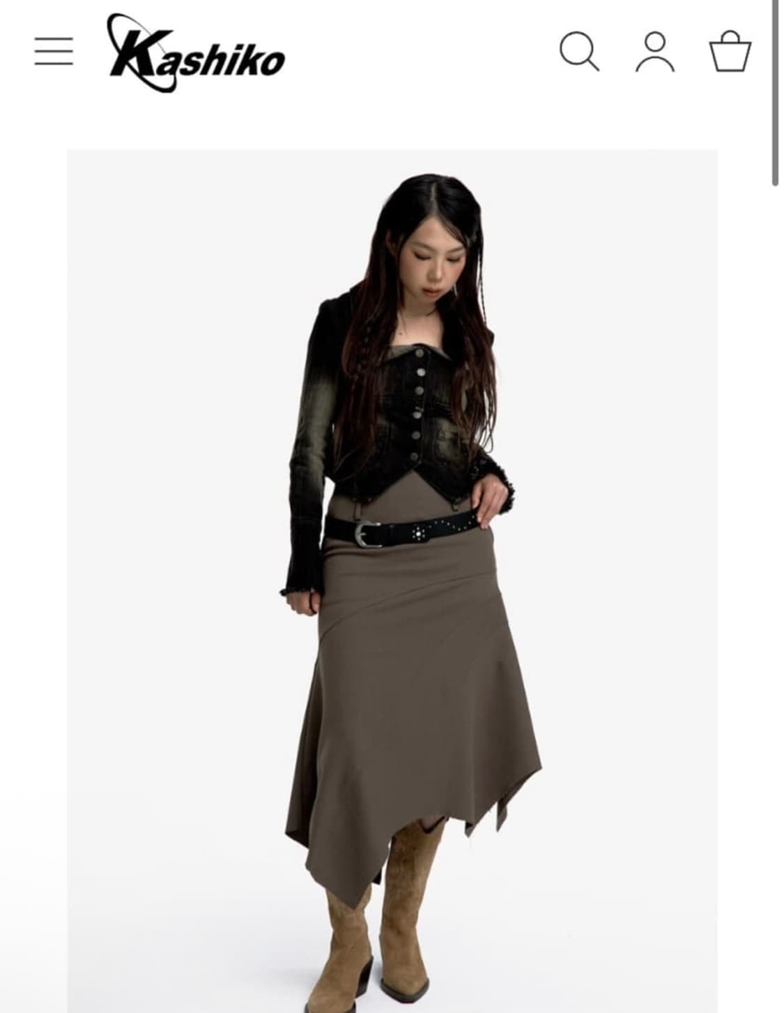 카시코) Paneled Gored Skirt GR M 상품이미지2