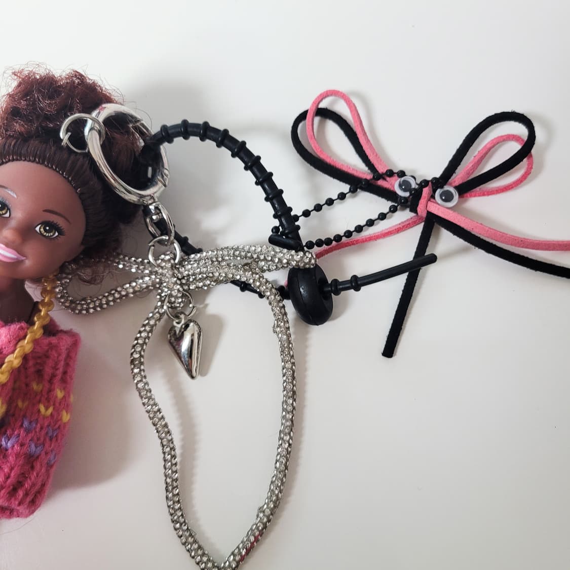 새상품)흑인 뽀글이 힙스타일  바비인형키링 올set 상품이미지4