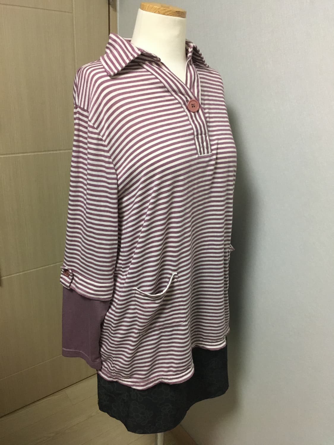 빈티지 레이어드 뮤트퍼플 하구미 모리걸 아오이유우 폴라티 상품이미지3