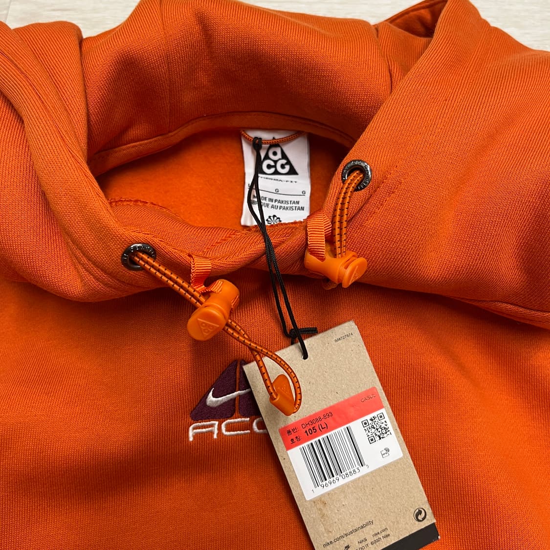 나이키 ACG 오렌지 후드티 새상품 상품이미지2