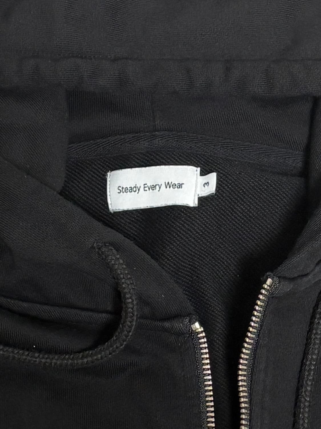 스테디에브리웨어 데일리 후드집업 3 블랙 상품이미지3