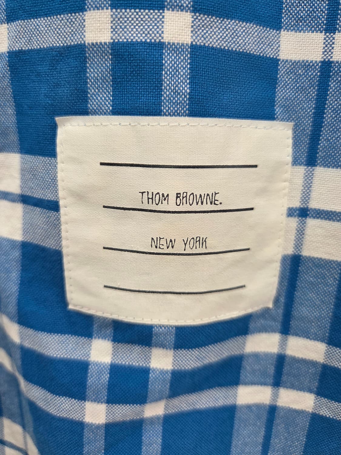 2사이즈 톰브라운 블루 화이트 체크 셔츠 상품이미지4