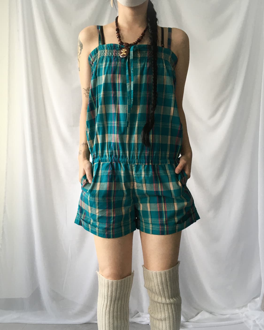 Check pattern short jumpsuit 상품이미지9