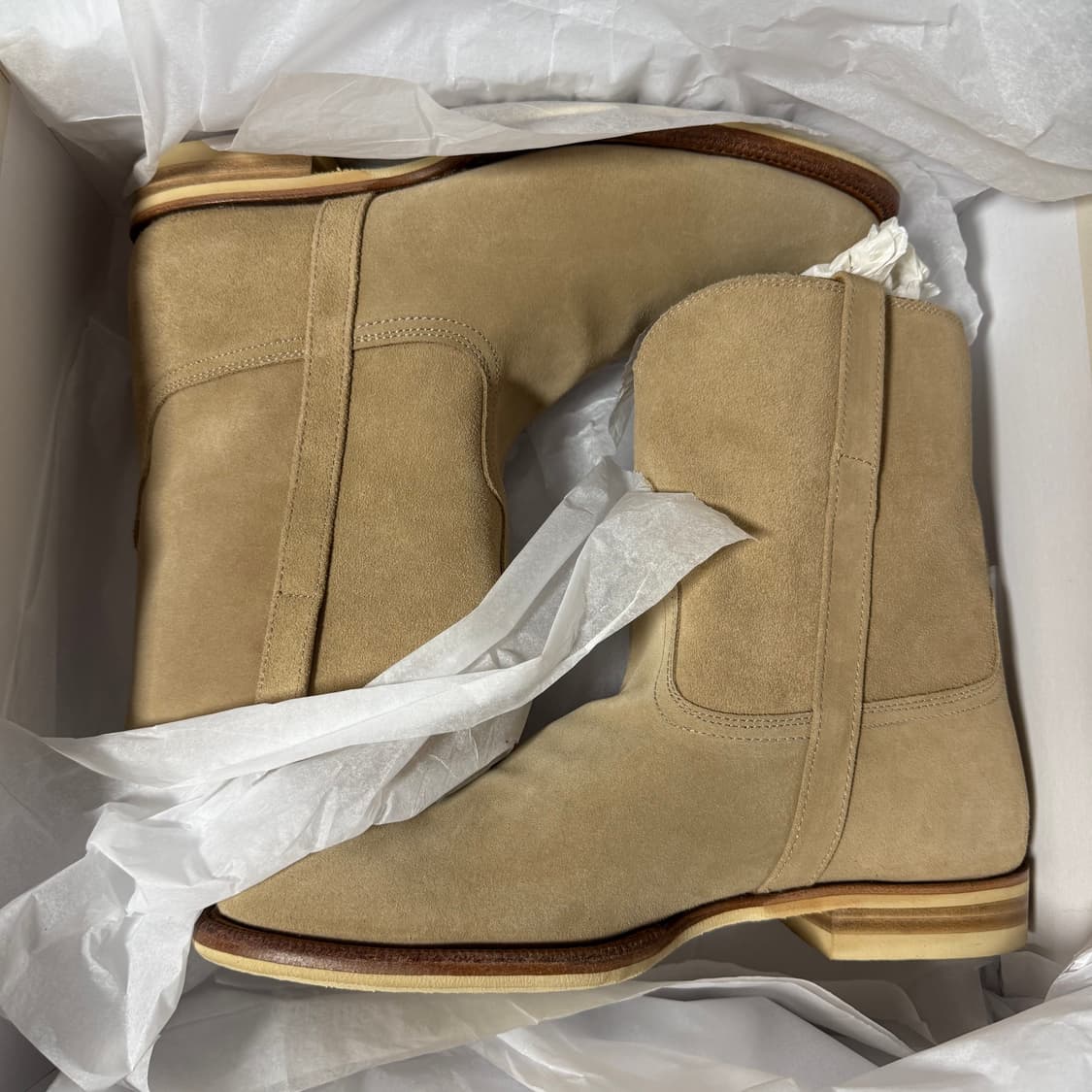 [9, 270 새상품]오라리 22AW 스웨이드 웨스턴 앵클부츠 상품이미지5