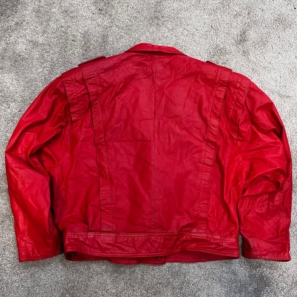빈티지 양가죽 레드 크롭자켓L 상품이미지8