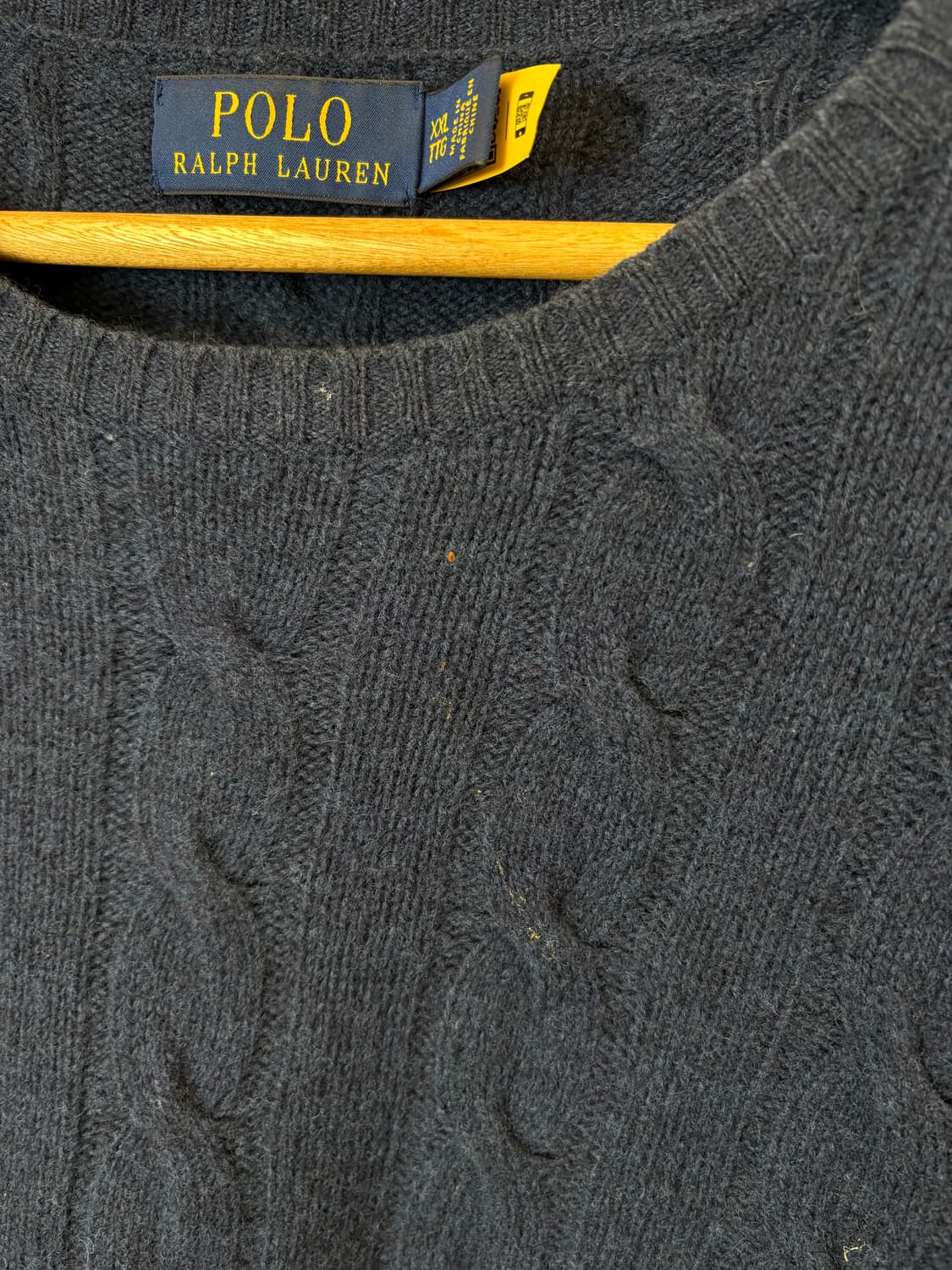 폴로랄프로렌 큐알라벨 케이블 울 니트 네이비 상품이미지9