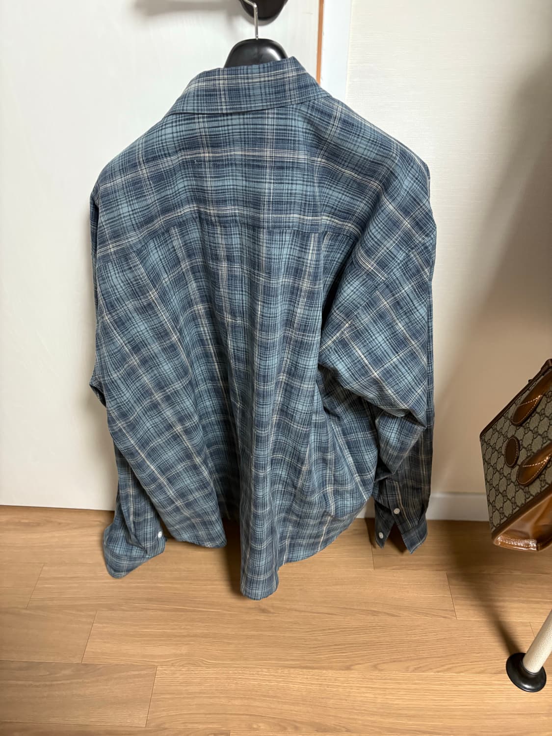 Inssense(인센스)/ 린넨 블루체크셔츠 IW-046/ Onesize 상품이미지4