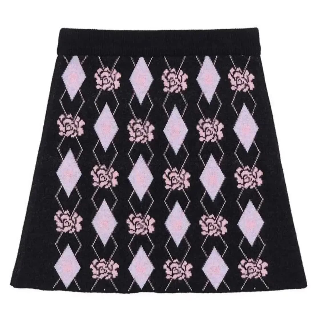 듀이하트듀이 아가일 스캘럽 울 니트 셋업 상품이미지4