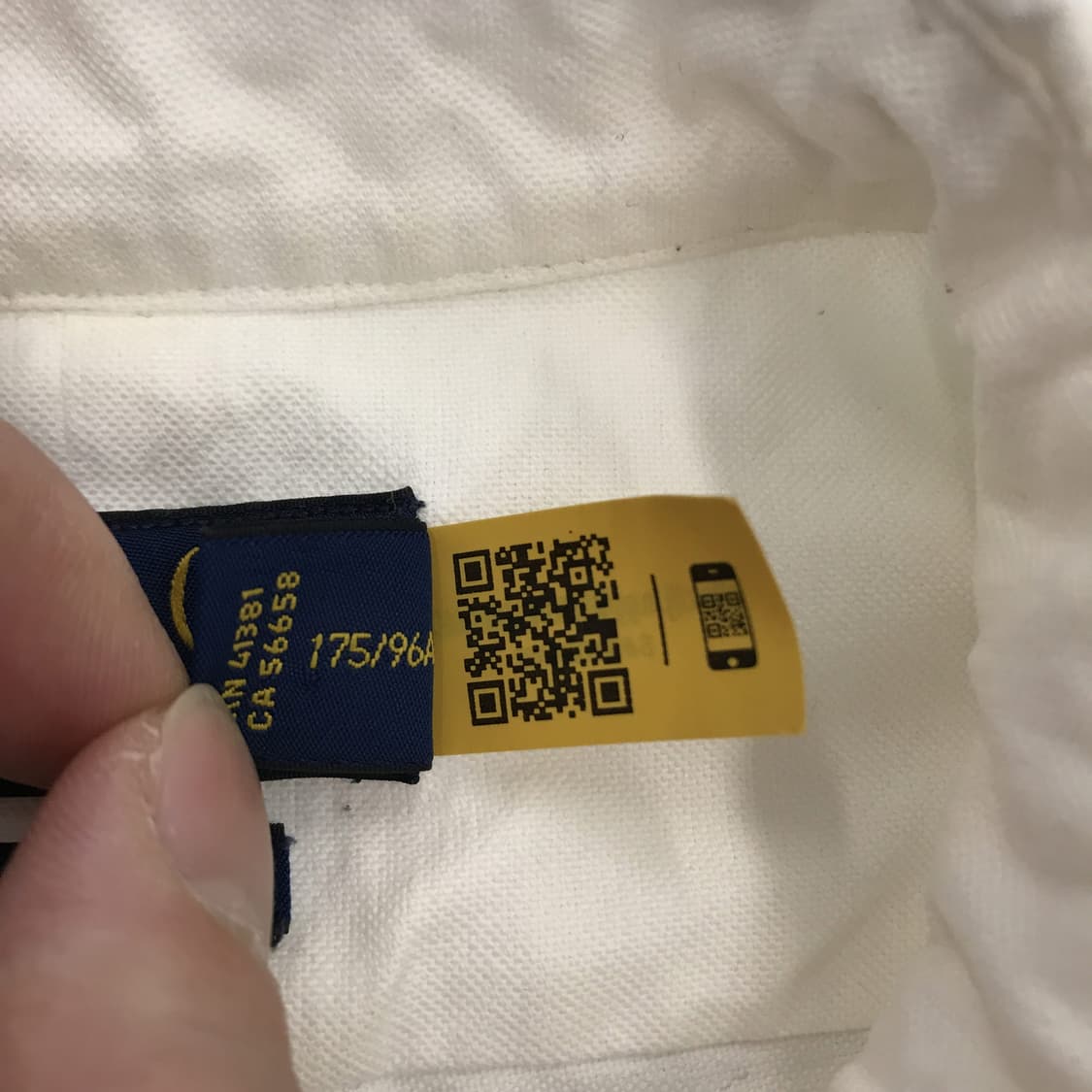 폴로 랄프로렌 클래식핏 화이트셔츠 QR정품 [M] 상품이미지7