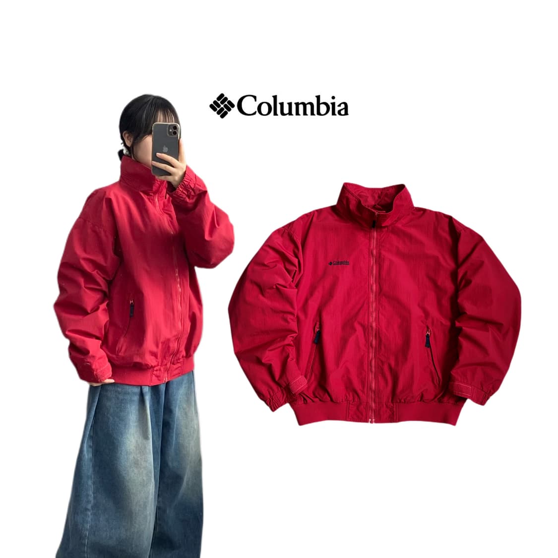 컬럼비아 풀오버 웜업 자켓 레드 상품이미지1