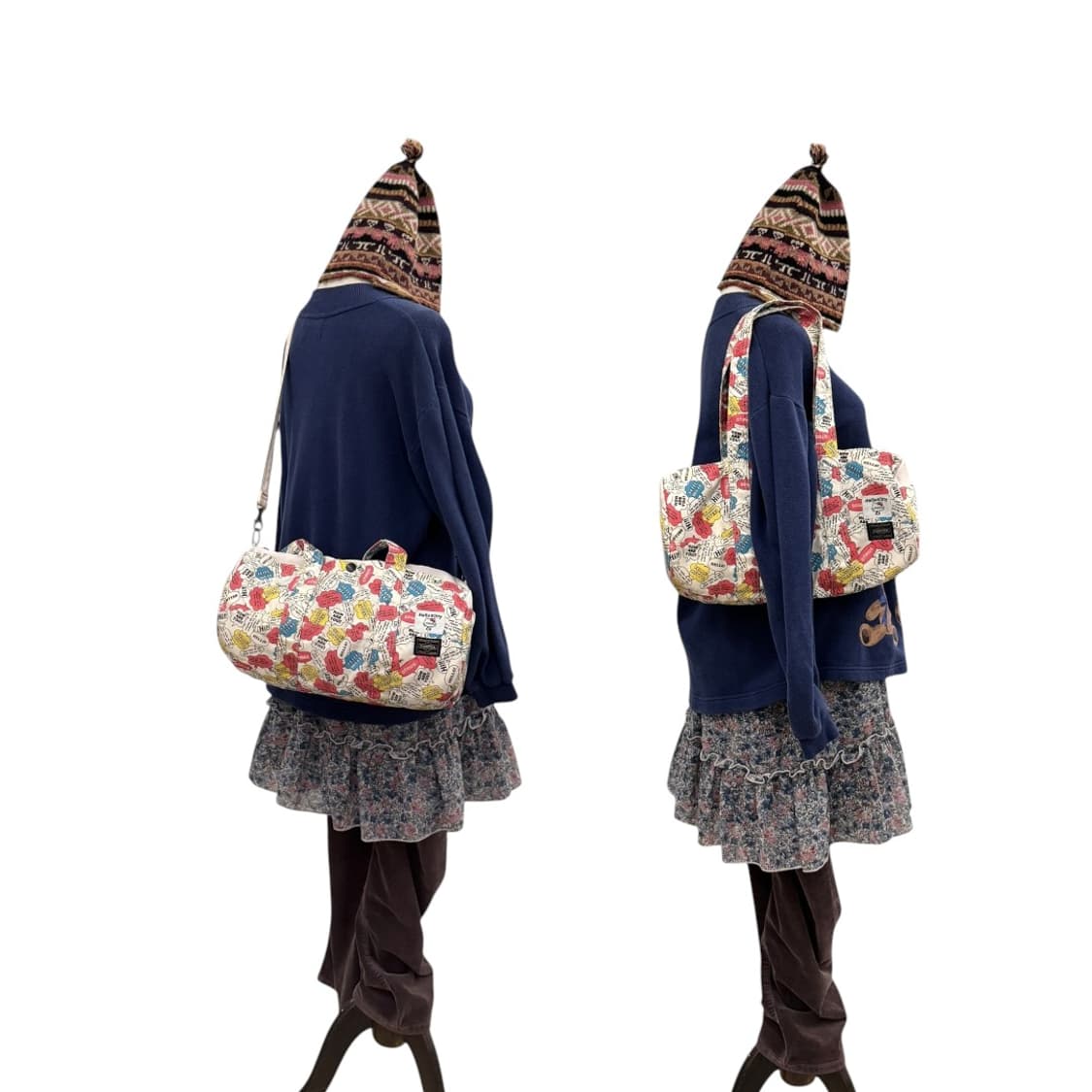 포터 x 아트모스 x 헬로키티 2way 보스턴백 아이보리 상품이미지10