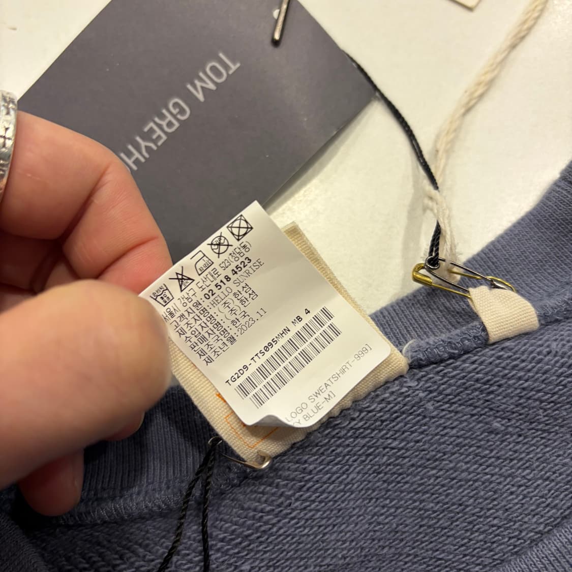 [M] 헬로선라이즈 고양이 프린팅 맨투맨 스모키 블루 B447 상품이미지7