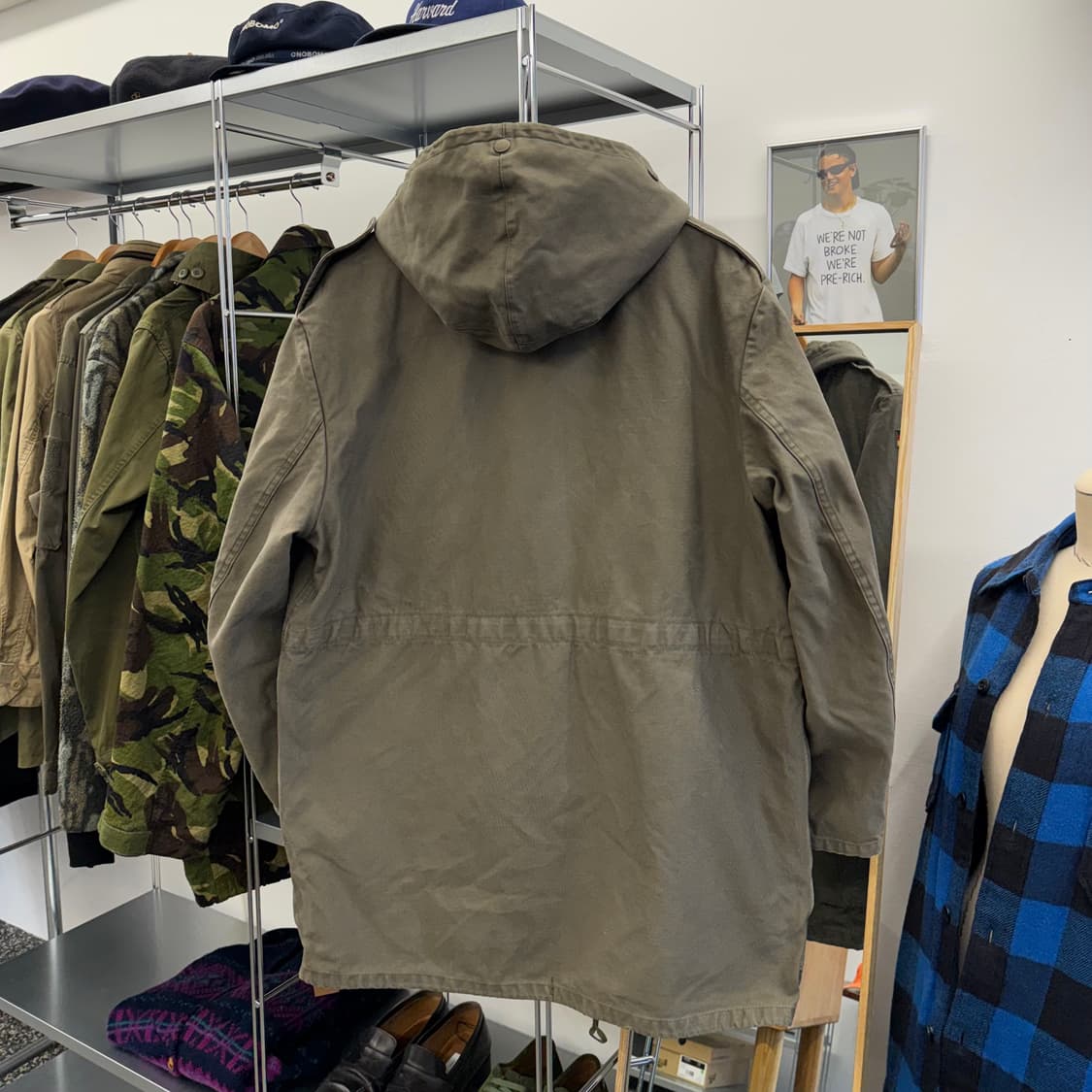 80s 빈티지 독일군 올리브 모즈 코트 (L)   상품이미지4