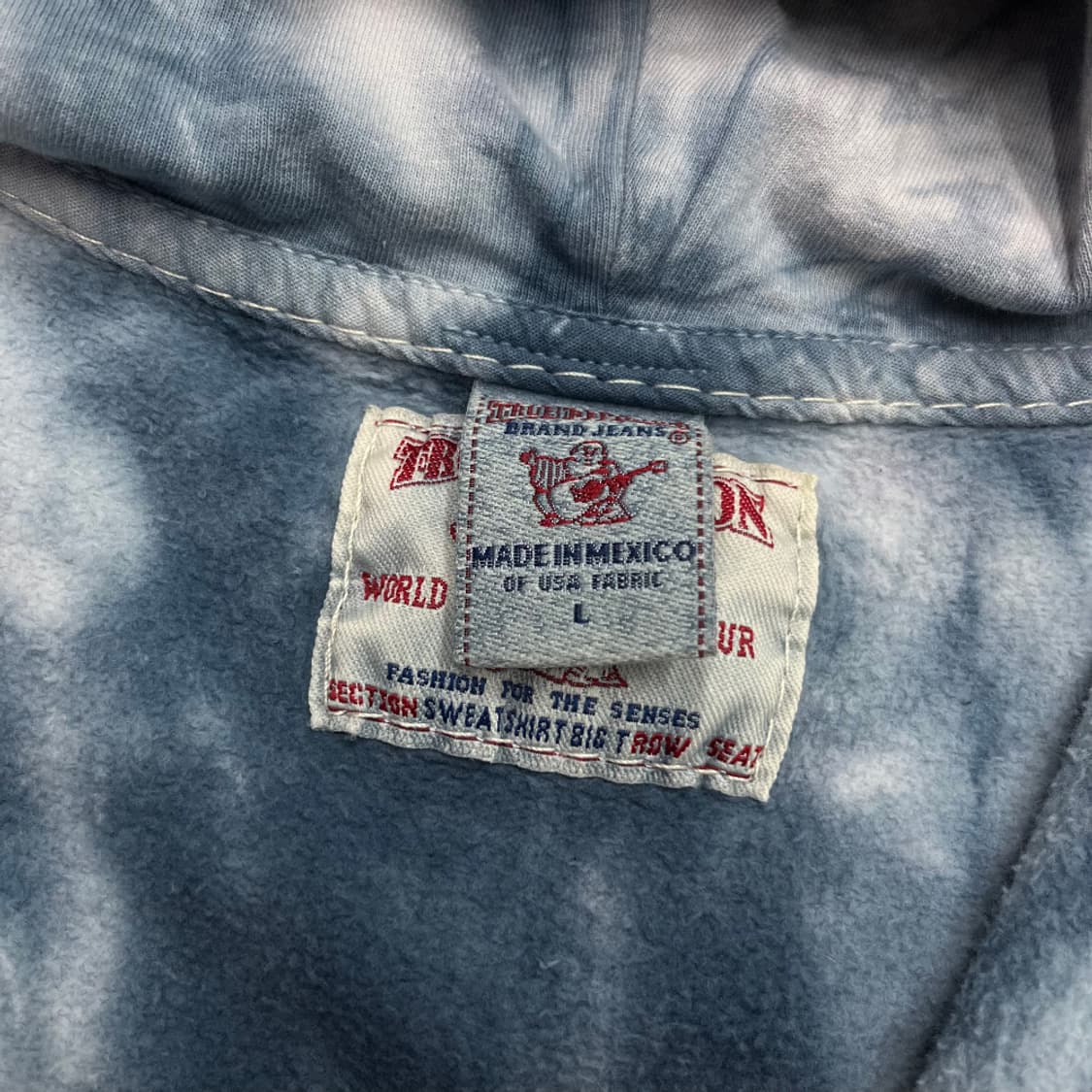 00s 트루릴리젼 우먼 jeans 타이다이 면 후디 집업 L ( 연식이  상품이미지5