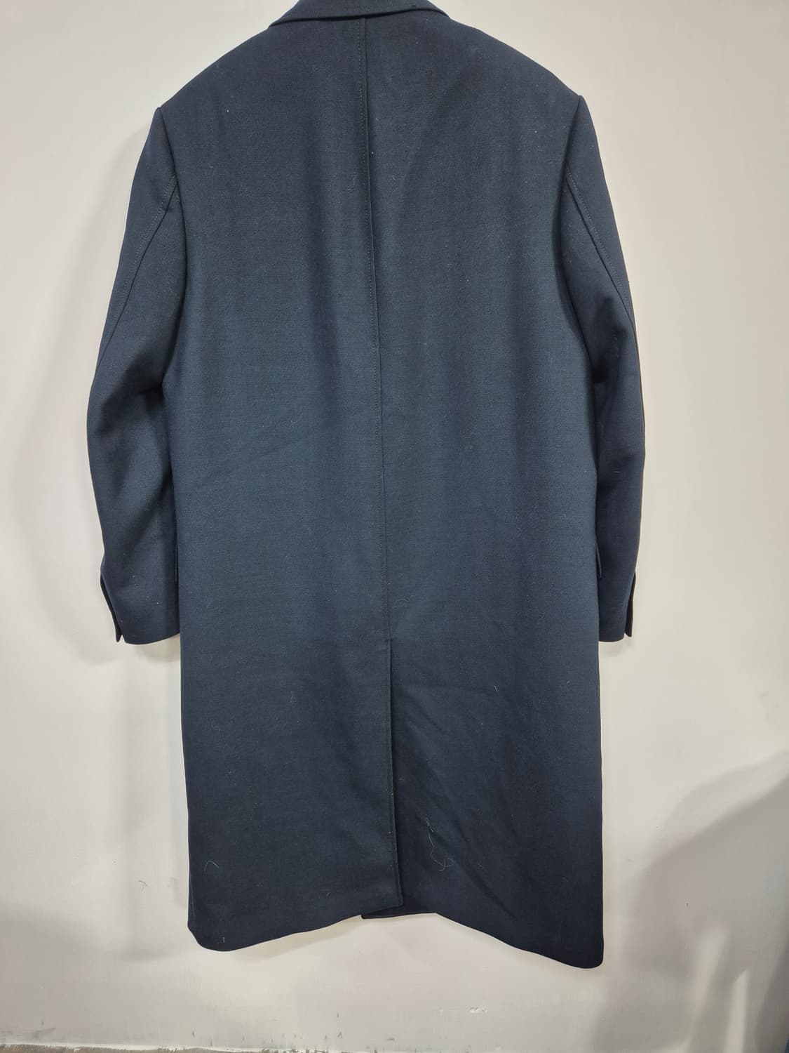 자라 남성용 네이비색 롱코트 상품이미지8