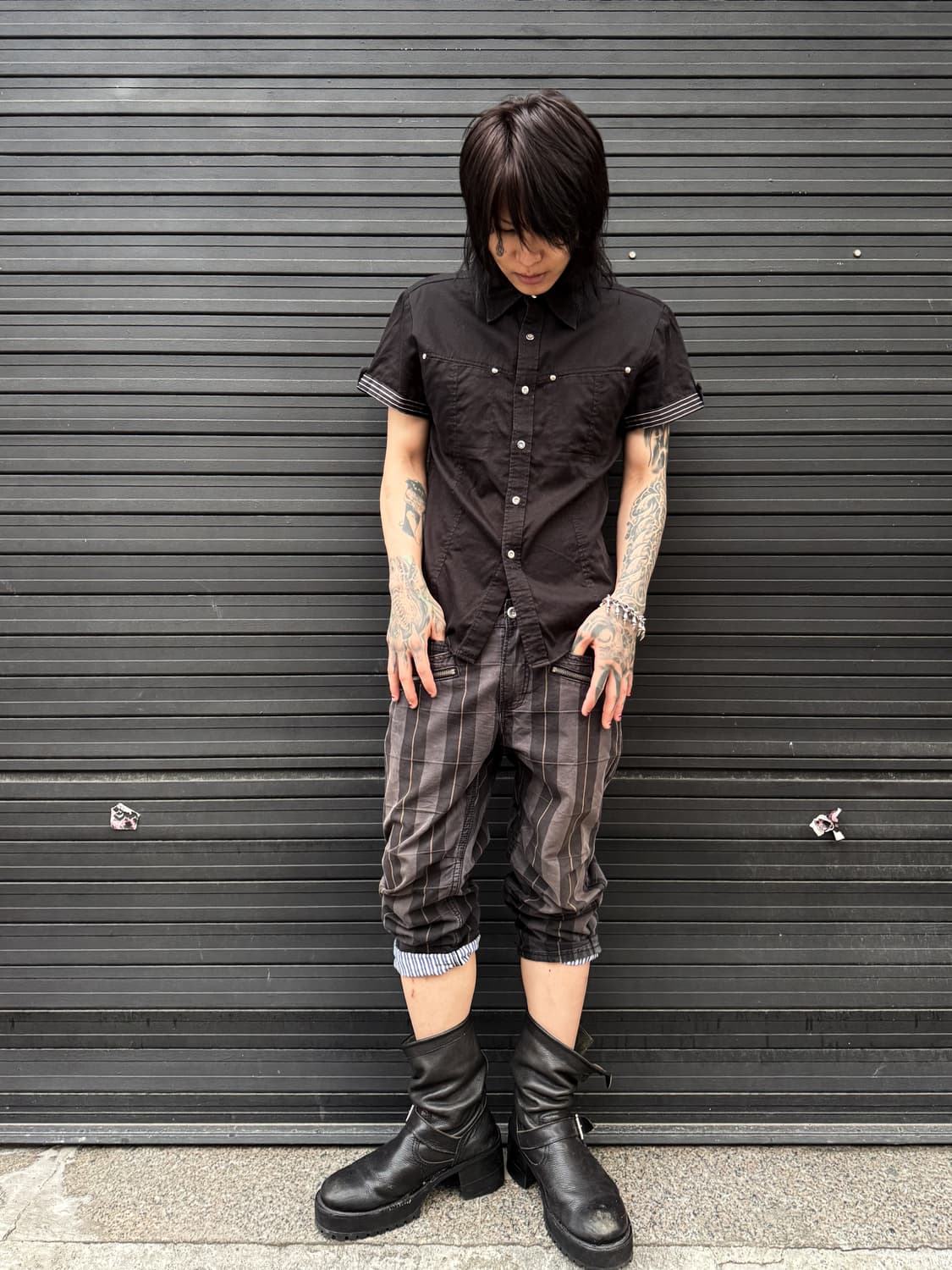 Check Cropped Zip Pants 상품이미지1