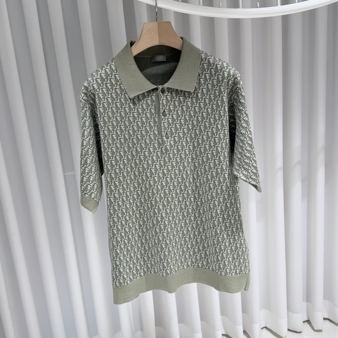 (A+/XL) / 디올 오블리크 폴로 반팔 셔츠 올리브그린 상품이미지3