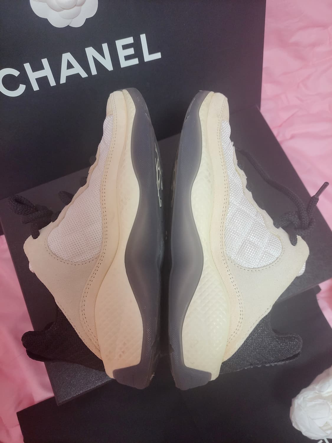 정품)급처상태좋음!샤넬 믹스드파이버 스니커즈 운동화 신발 상품이미지8