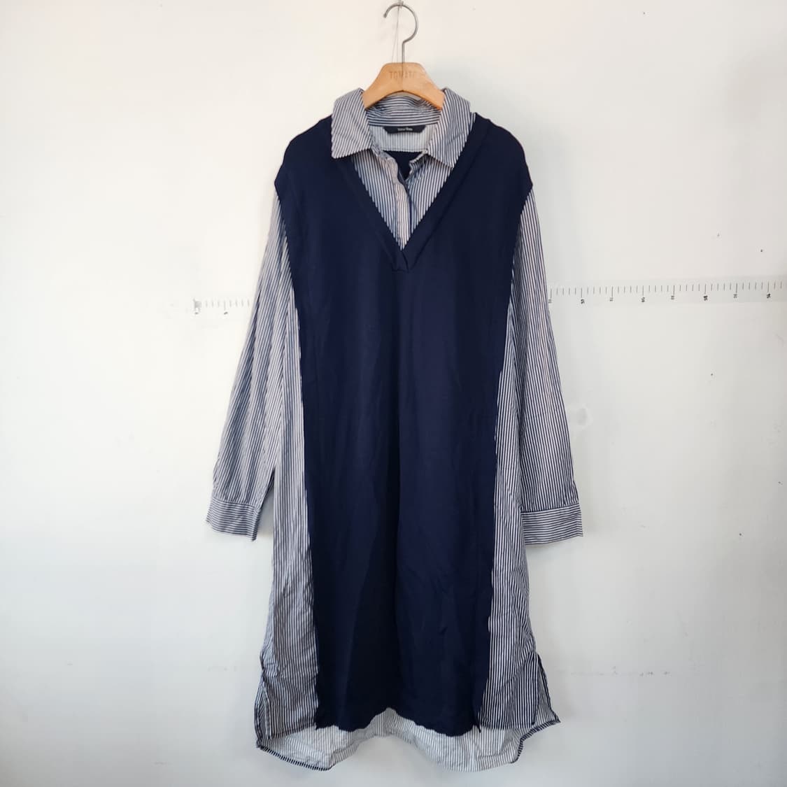 아이잗바바 네이비 스트라이프 셔츠 원피스 상품이미지1