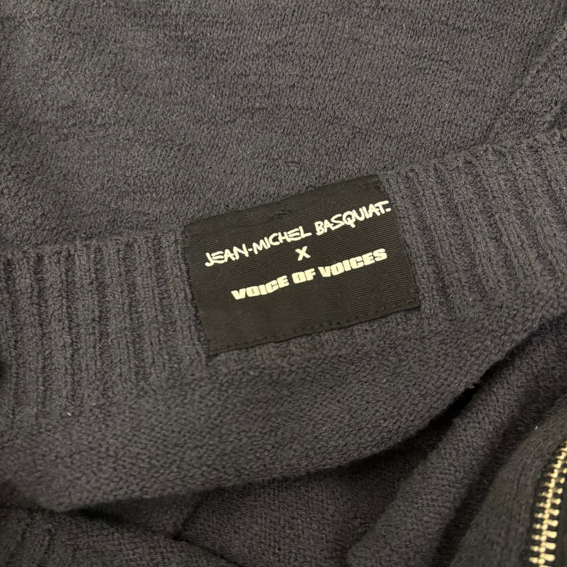 장 미쉘바스키아 x 보브 빅로고 니트 집업 상품이미지4