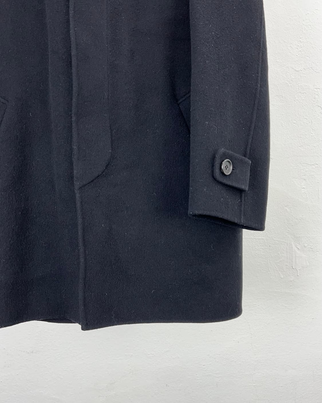 이브 생로랑 뿌르 옴므 블랙 히든 버튼 울 숏 코트 상품이미지5