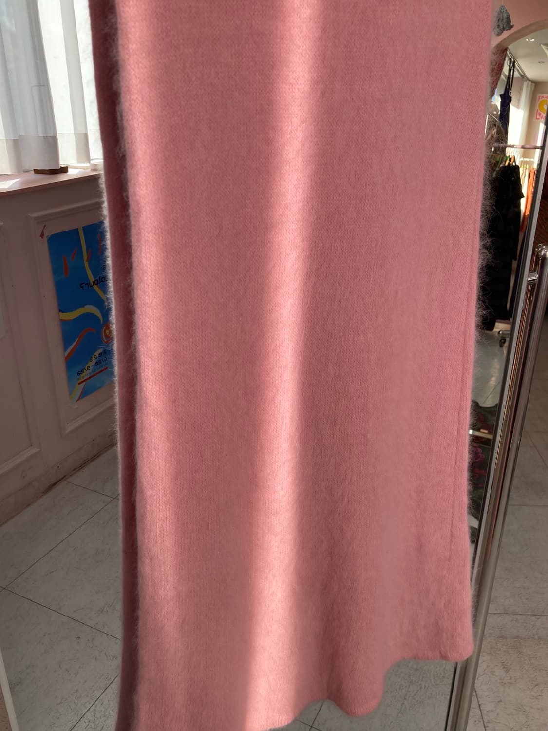 핑크 앙고라 나시 니트 롱 원피스 상품이미지6