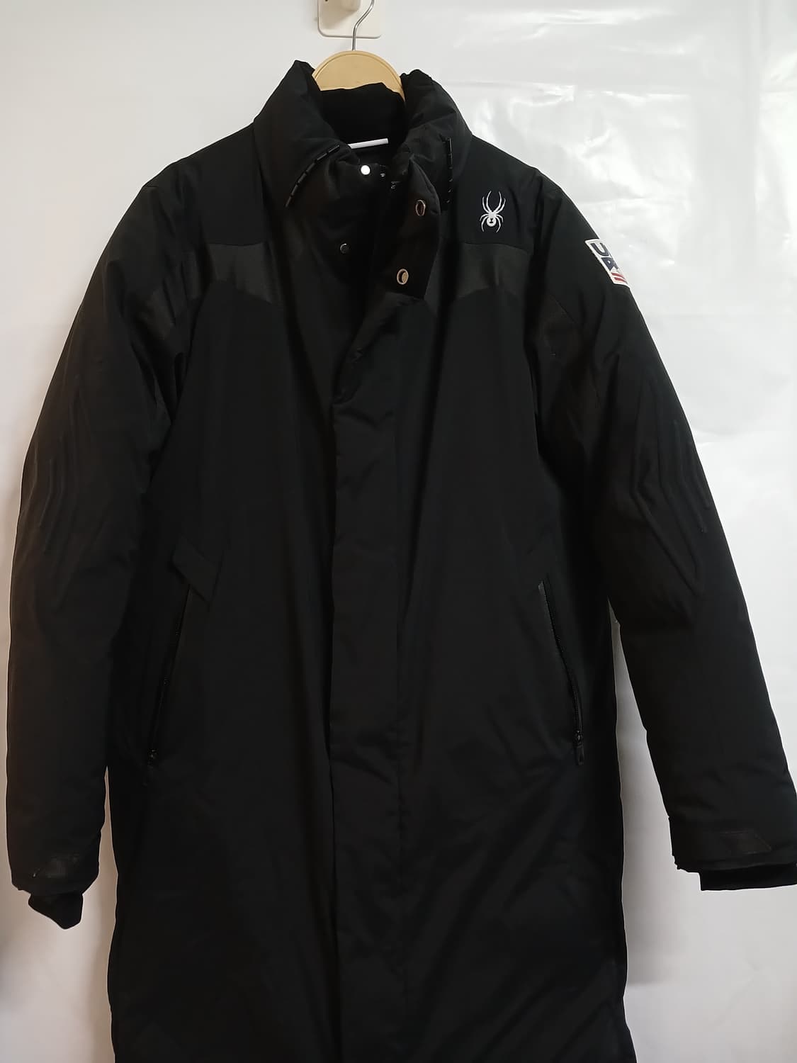 (S,90)스파이더 남녀공용 US SKI 롱다운자켓 블랙 상품이미지1