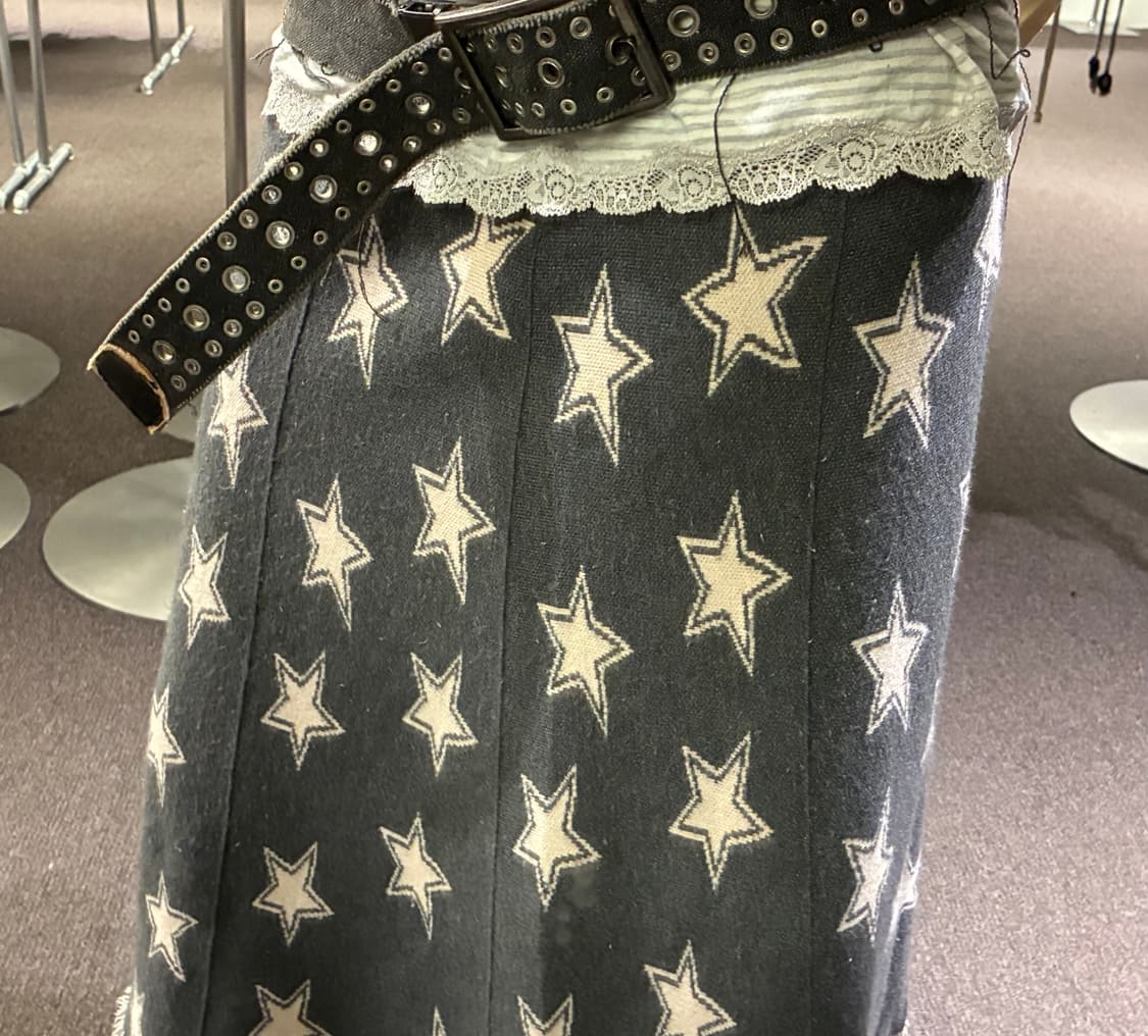 38)Japanese vintage 여성 별무늬 롱 스커트 상품이미지2