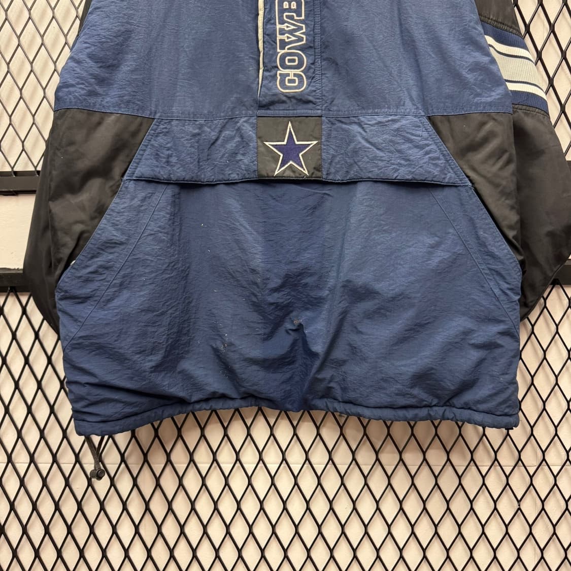 90s 스타터 X 댈러스 카우보이즈 아노락 패딩 점퍼 로고 디테일 네이비 상품이미지4