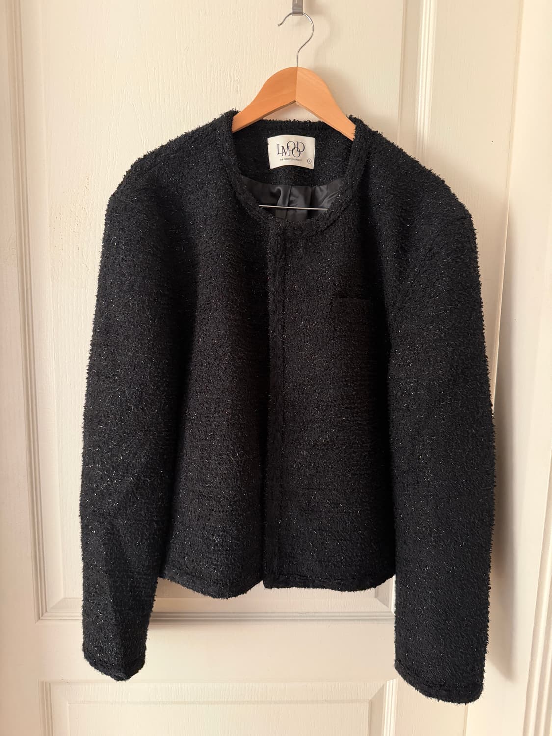 엘무드 lmoom 남성 셀러브리티 트위드 자켓 블랙 상품이미지1