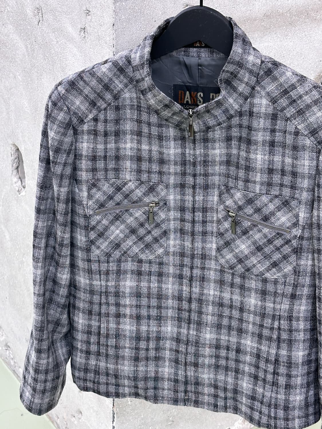 daks gray check zip jacket 상품이미지2