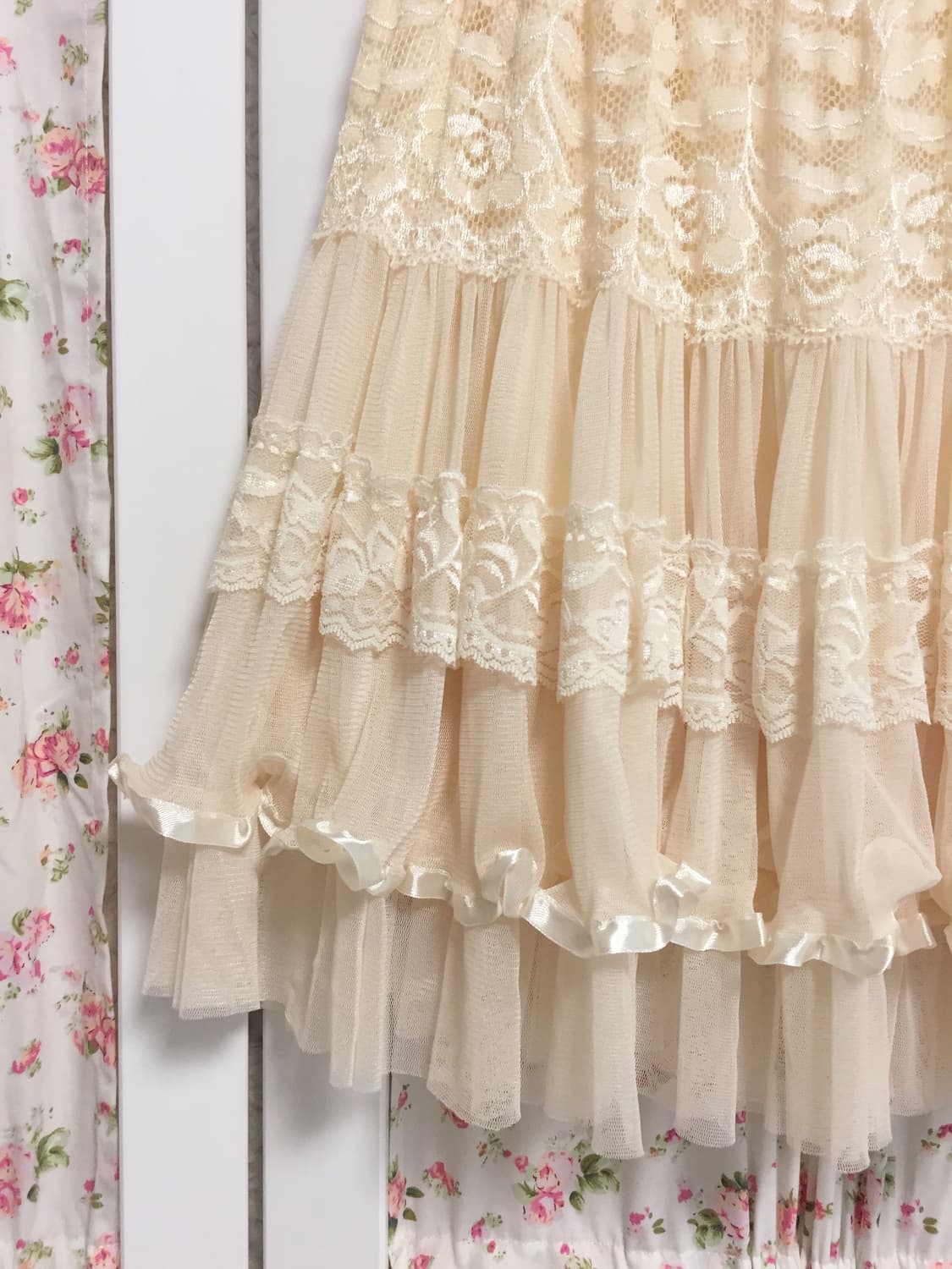 빈티지 살구 레이스 스커트 상품이미지3