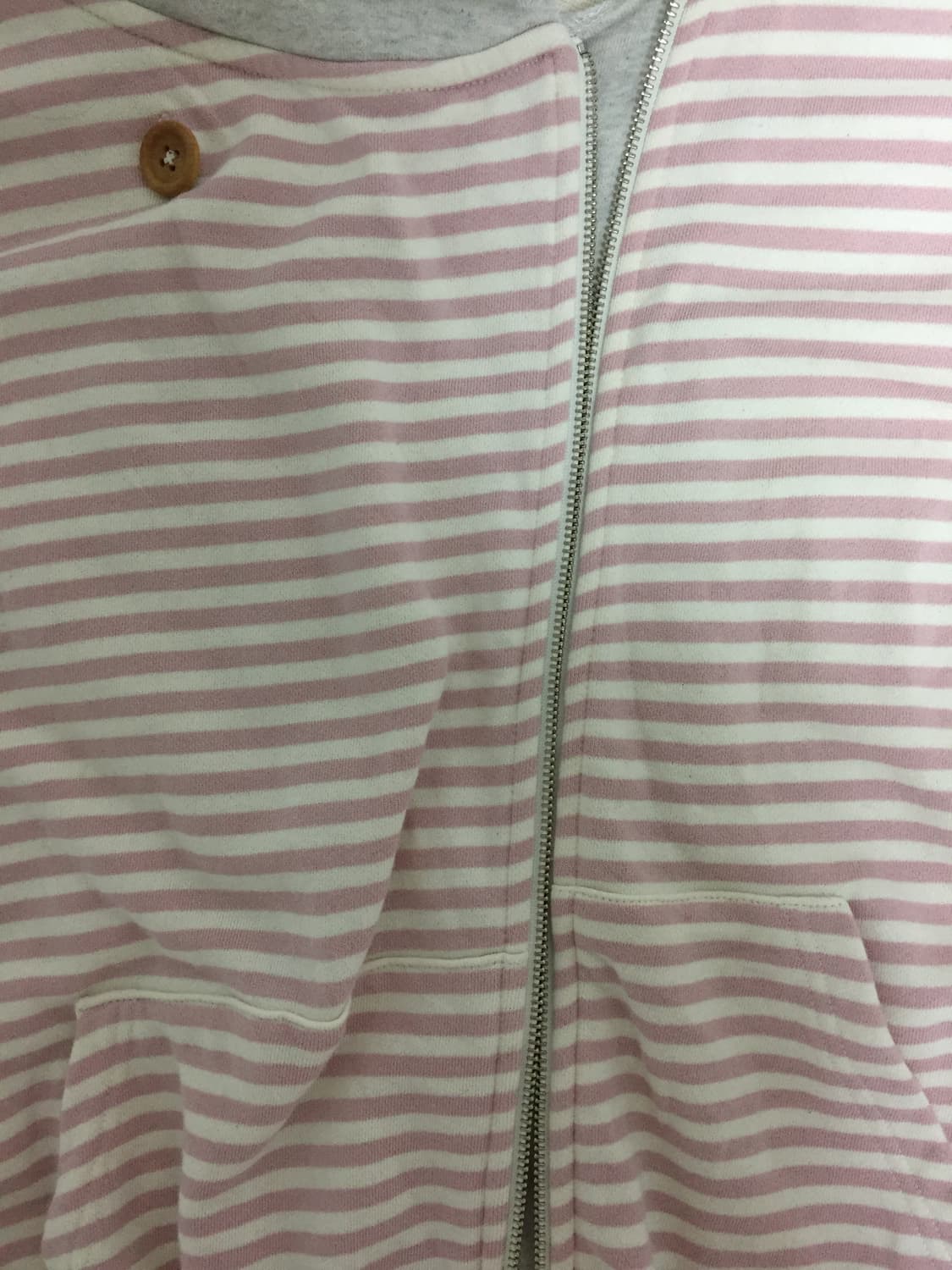 STRIPE UNBALANCED ZIPUP HOODIE (PINK) 상품이미지3
