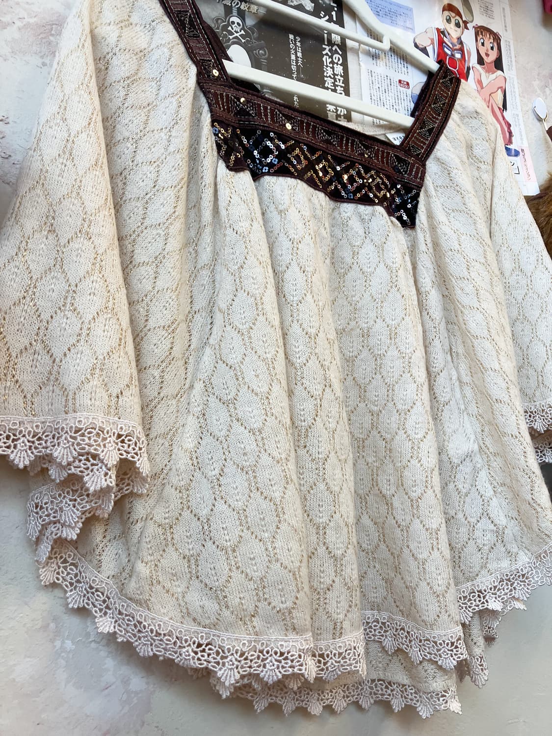 엑시즈팜 밀크티 니트 케이프 상품이미지5