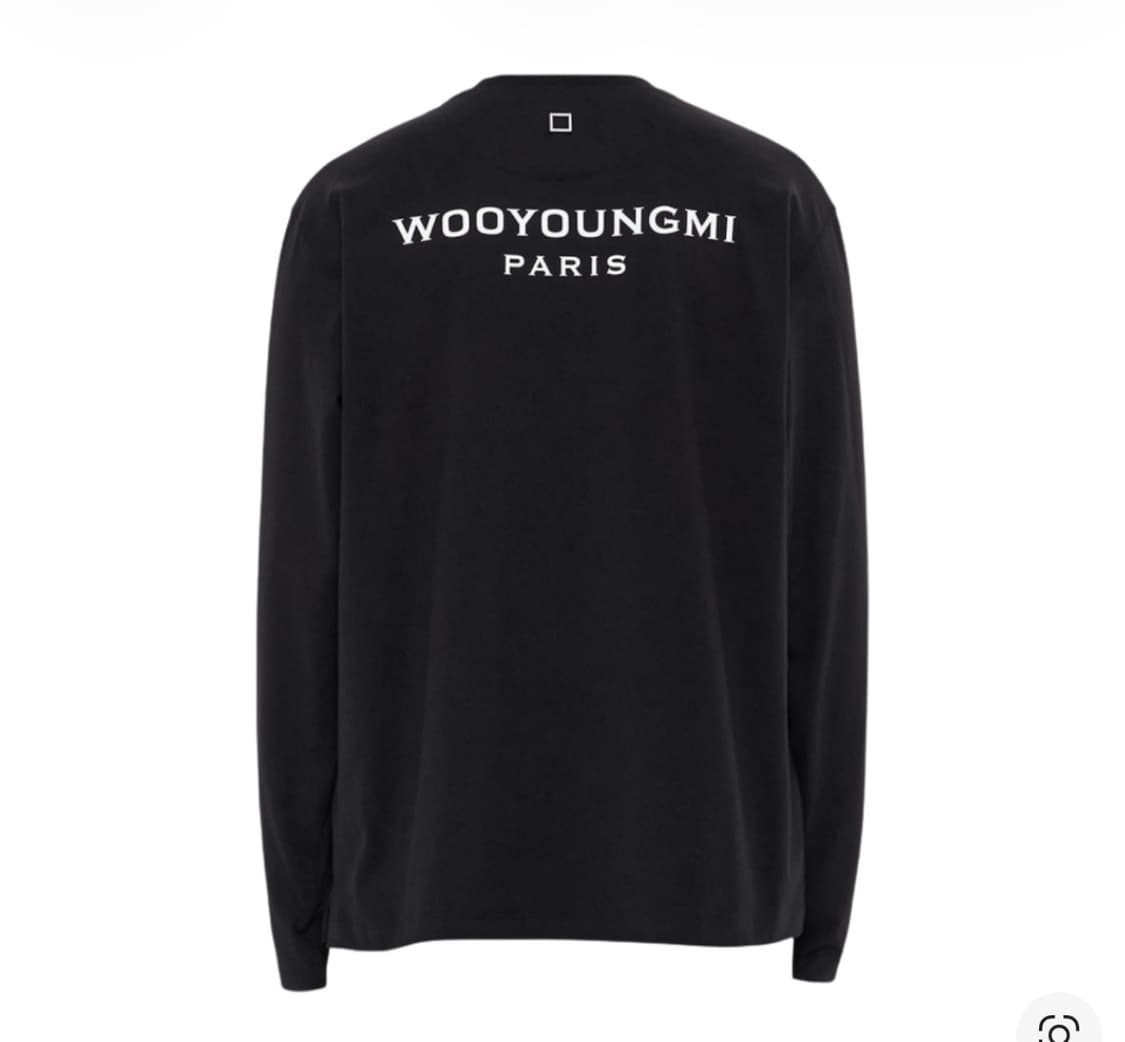 우영미 코튼 백로고 롱슬리브 티셔츠 블랙 상품이미지2