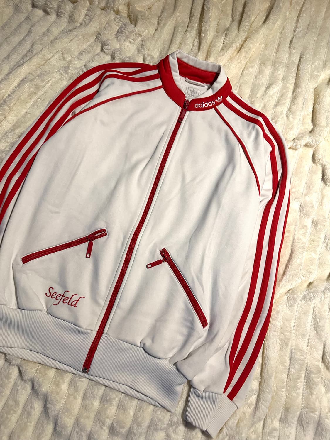 아디다스 져지 시필드 흰빨 트랙탑 상품이미지2