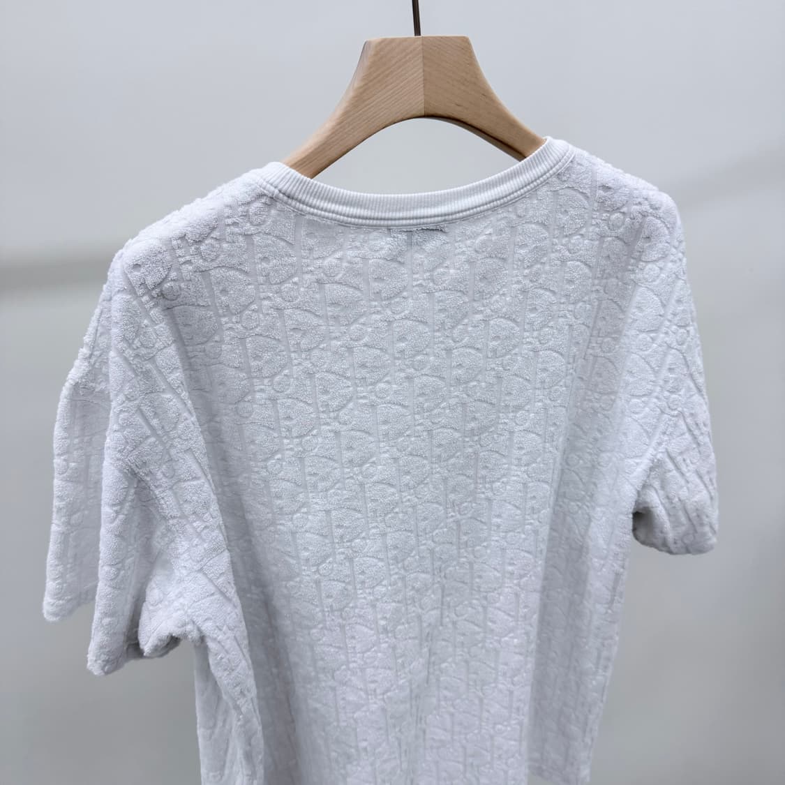 [S급/L] 디올 오블리크 테리 코튼 반팔 티셔츠 화이트 상품이미지5