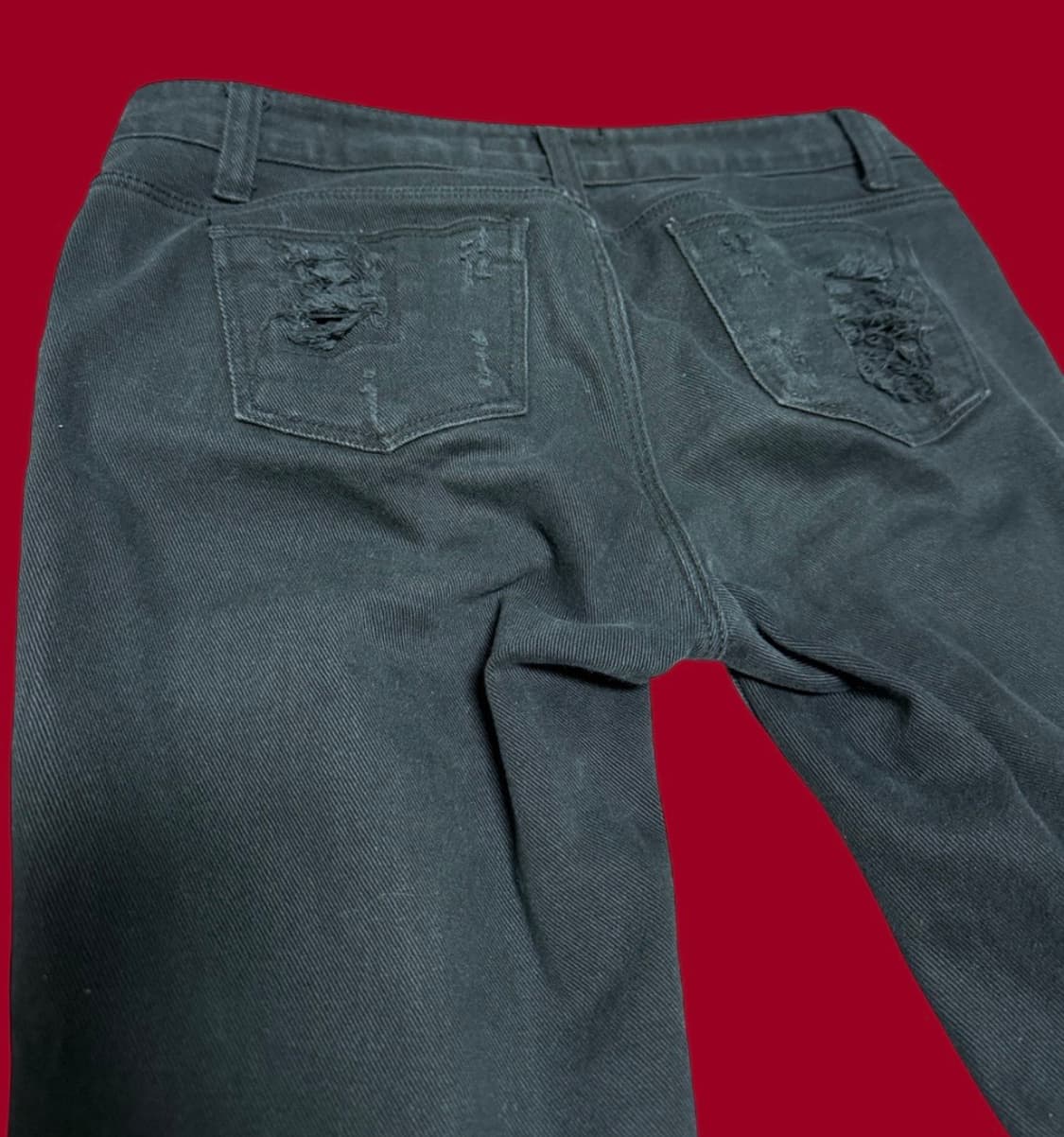 대미지 스키니진 블랙 상품이미지3