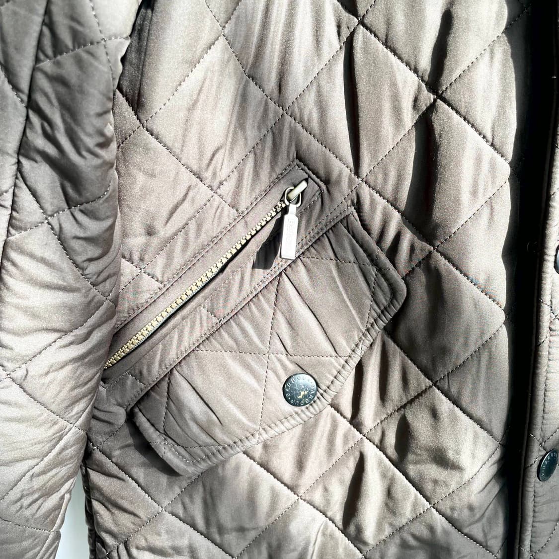 A2 Barbour 바버 브라운컬러 POWELL 퀼팅 자켓 M(95-10 상품이미지5