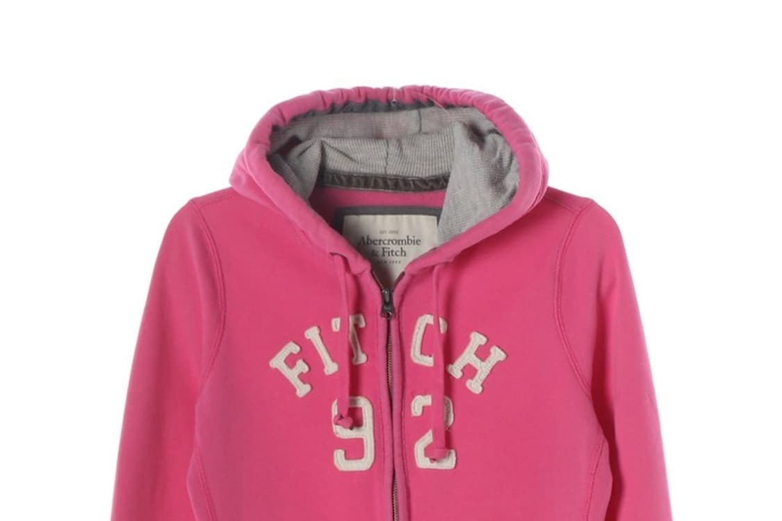 아베크롬비 앤 피치 빅로고 핑크 빈티지 후드 집업 M 상품이미지3