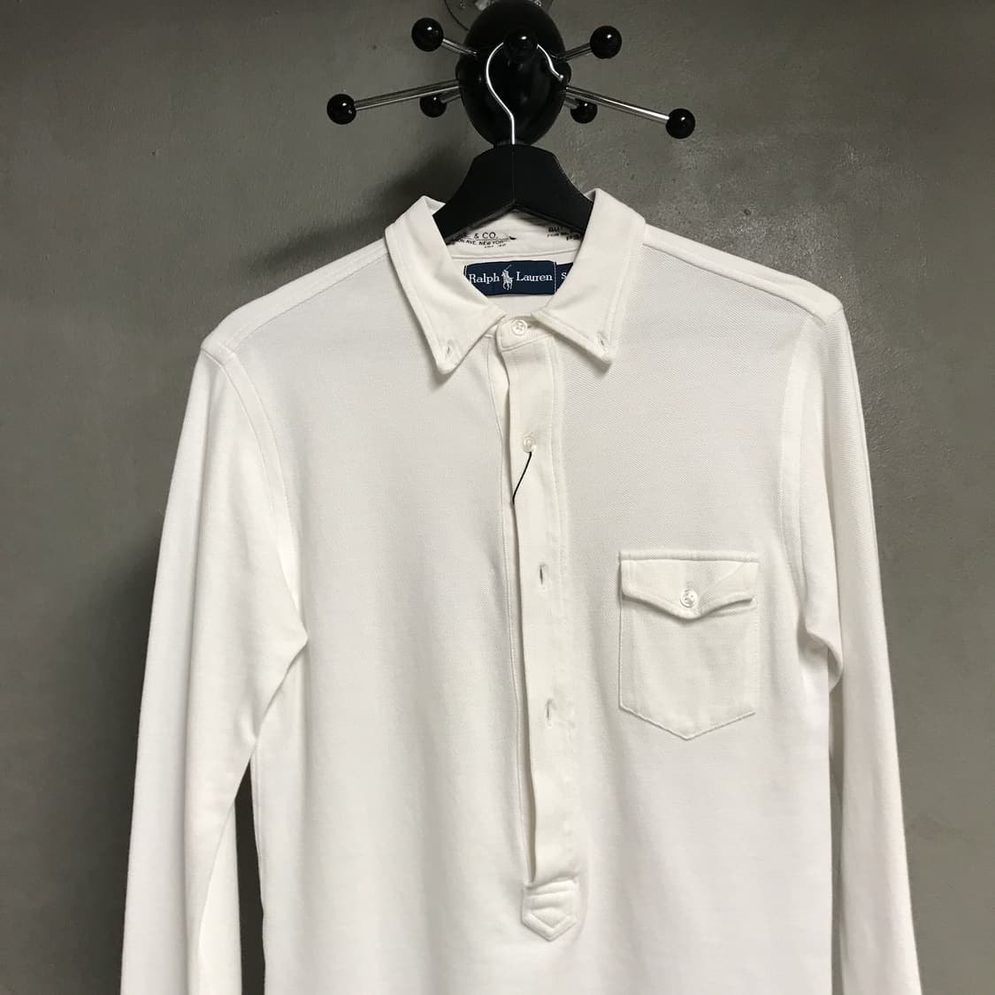 폴로 랄프로렌 포켓 PK 긴팔 카라티 화이트 S 상품이미지2