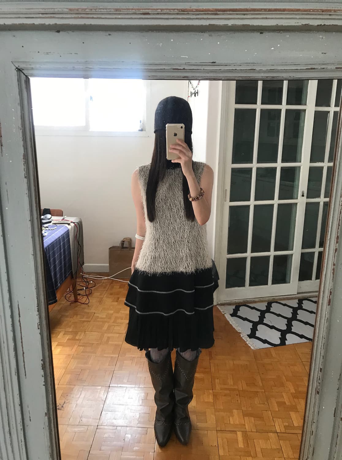 vintage fur sleeveless 상품이미지1