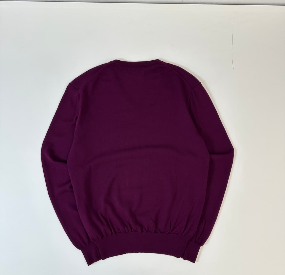 폴로 랄프로렌 브이넥 메리노울 니트 (플럼) 상품이미지2