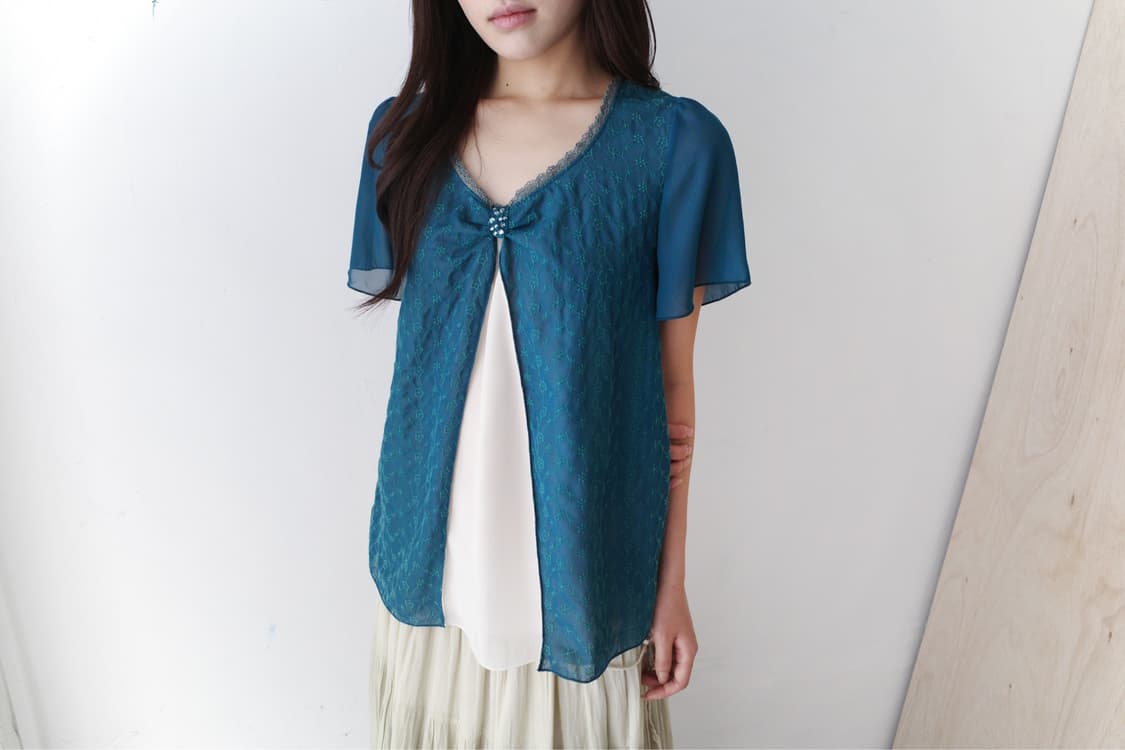 axes femme) lace layered half T 상품이미지6