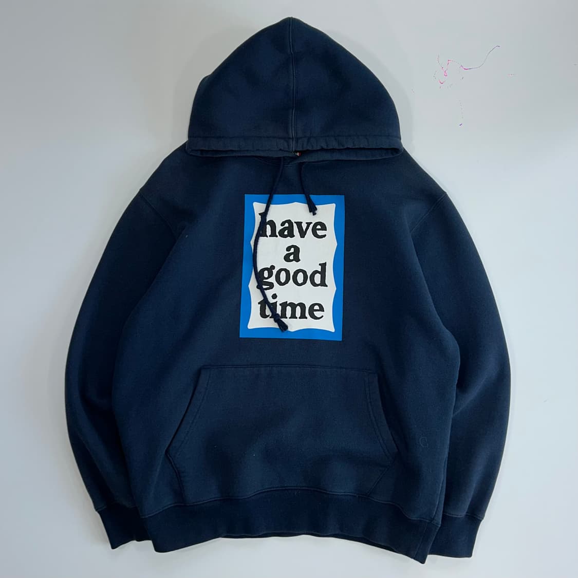 Have a good time 블루로고 네이비 후드티  상품이미지3