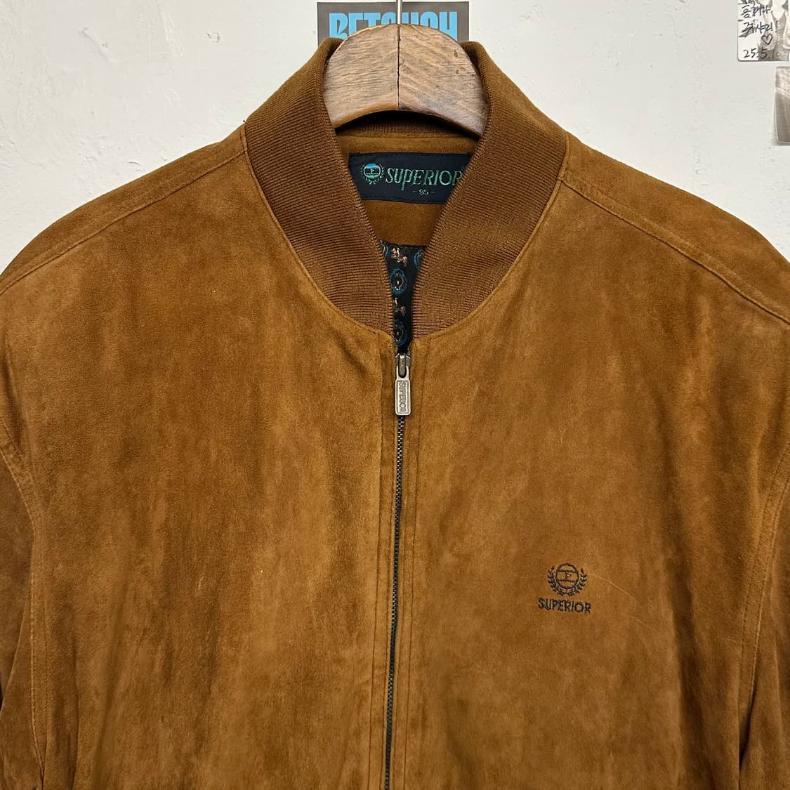 90’s 염소가죽 스웨이드 블루종 상품이미지3